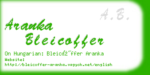 aranka bleicoffer business card